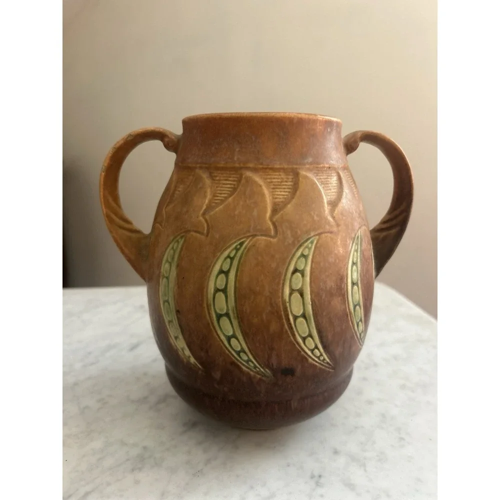 Roseville Falline Tan Vase SHAPE HARD TO FIND READ
